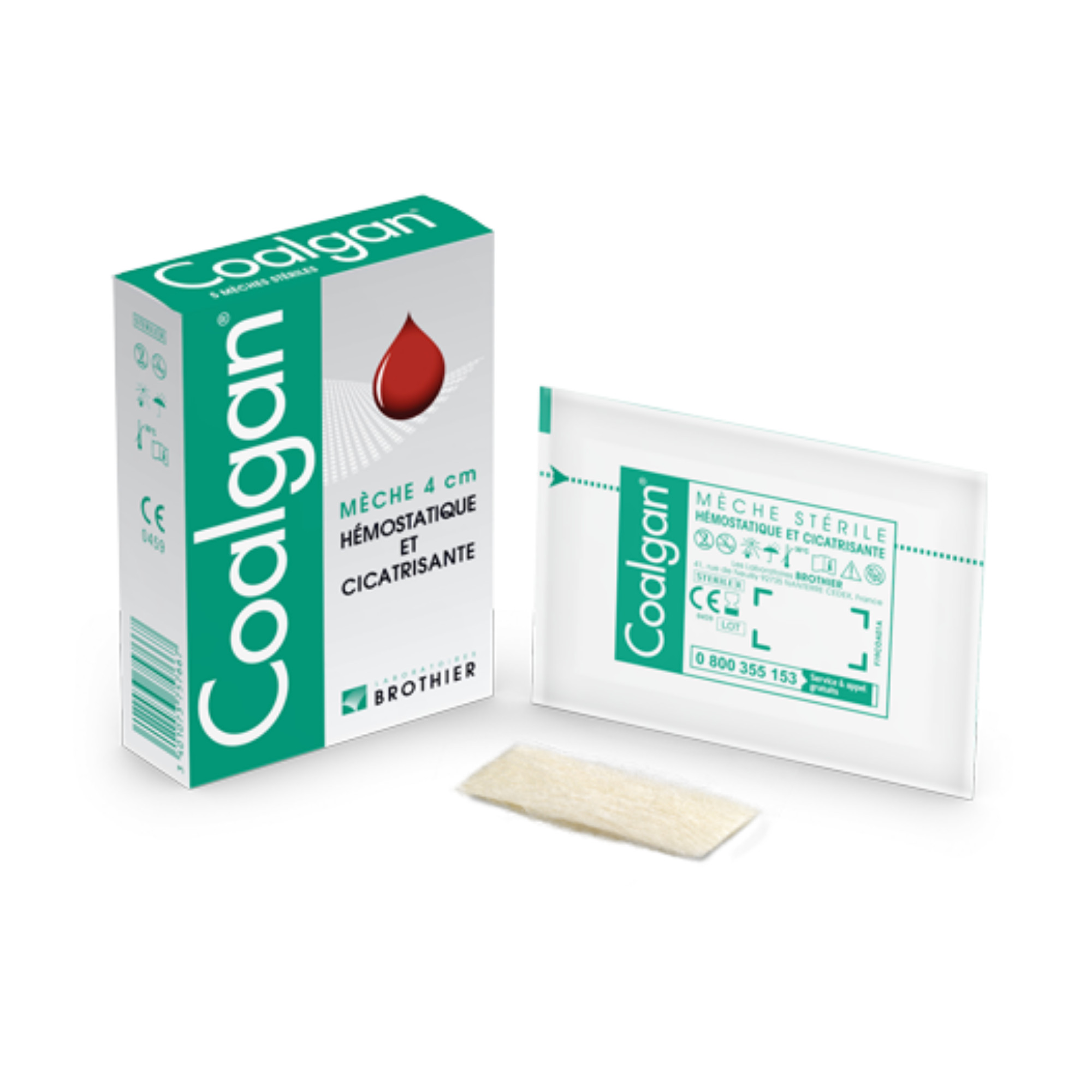 Coalgan Stops Bleeding 5 Sterile Wicks by Laboratoires Brothier